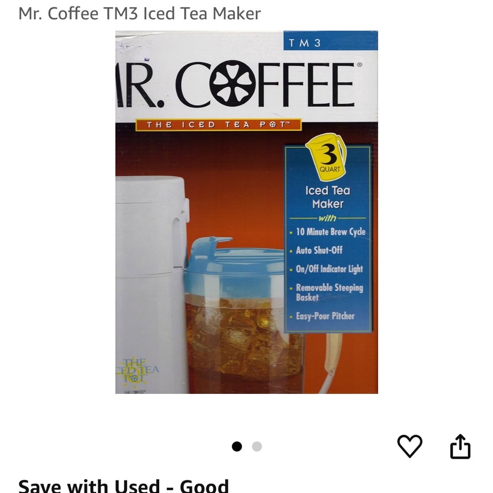 Mr. Coffee Iced Tea Maker with Clear Pitcher